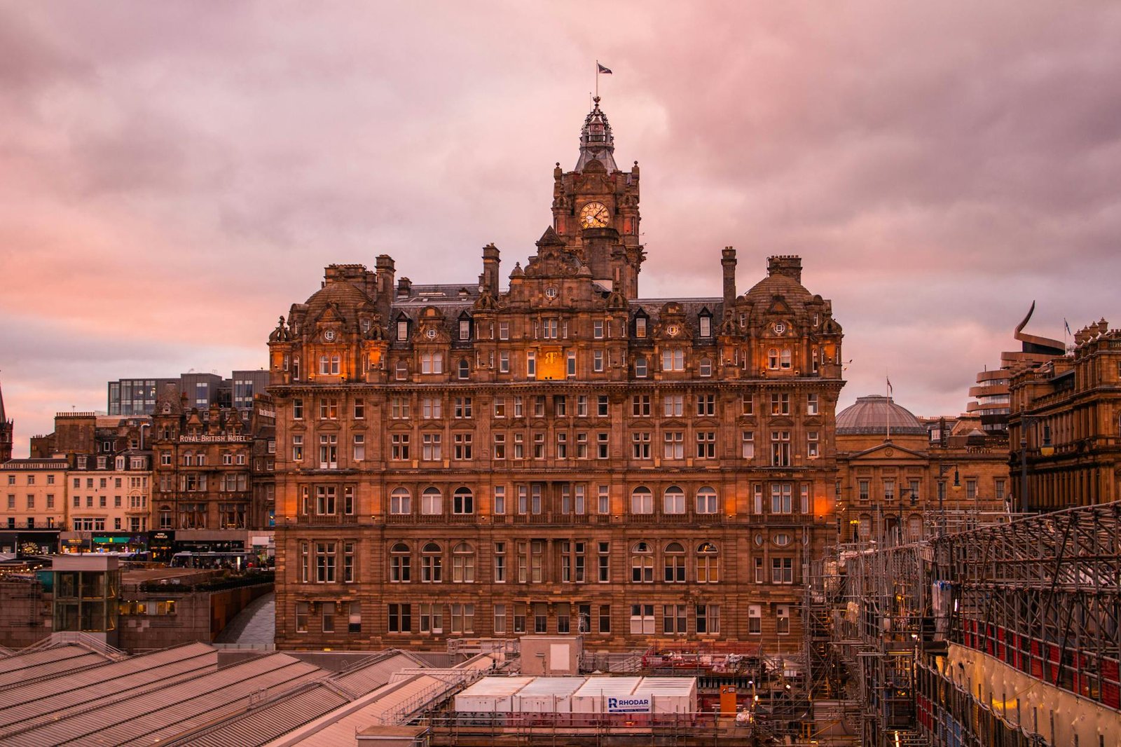 clouds over buildings in edinburgh